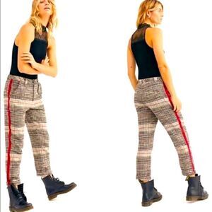 Free People Women's Good Vibes Plaid Pants‎ Size 4